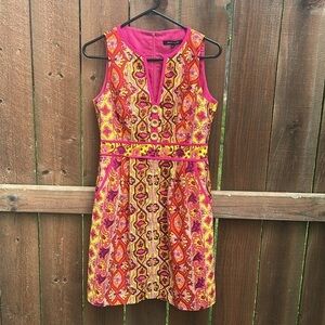 Vintage Nanette Lepore Floral Paisley Colorful Shift Dress Size 4